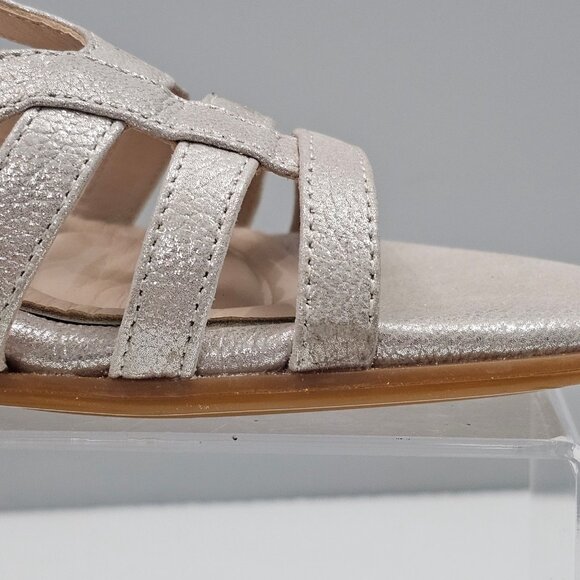 Sofft Scarlet Sandal Womens 8.5 Metallic Champagne Leather Strappy Wedge Comfort - Picture 5 of 16